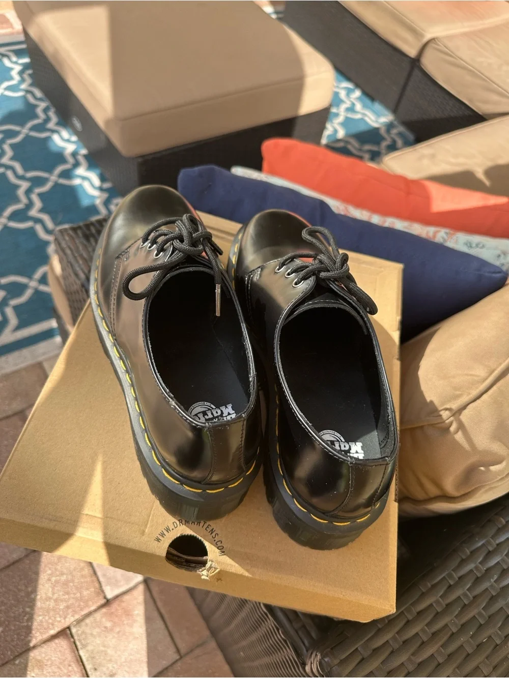 Black Lace-Up Platform Oxford Shoes